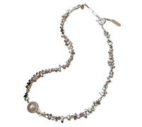 Pearl Brass Necklace For Women, Sole Grand Pearl Silhouette, Silver Covered Choker That Can Be Adjusted, Lavish & Submissive, Proper Finery, 2024 Idea