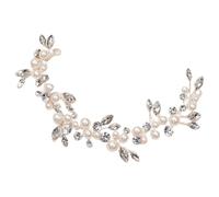 Pearl Bridal Wedding Band Silver Rhinestone Hair Headband | Holy Communion Headpiece, Delicate Women’s Jewellery for Proms and Concerts, Elegant Detail