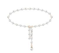 Pearl Bridal Wedding Belt for Bride Dress Beaded Pearl Waist Chain Belt Waistband Gold Dainty Faux Pearls Belly Chain for Dress Elegant Bridal Wedding Birthday Party Prom Jewelry for Women
