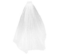 Pearl Bride Veil, White Short Wedding Veil with Comb Elegant Bridal Veils for Women Bachelorette Party Engagement Anniversary Photo Props