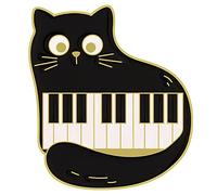 Pearl Brooch Cartoon Playing Piano Notes Cat Shape Cute Cute Versatile Accessories Brooch Shirt Clips To Tighten Shirt Women (D, One Size)