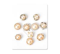 Pearl Brooch Pin for Women Dress Brooches for Bags Modesty Pins for Wrap Dresses Gold Pin Buttons for Jeans Blouse Decorative Pins for Scarf Clothing Safety Pin for Clothes Novelty Lapel Pins Set 10Pc