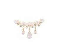 Pearl Brooch Sweater Shawl Clips Faux Rhinestone Pearls Badge Tassel Crystal Shining Corsage Safety Pin Lapel Pin Dresses Clothing Accessories Jewelry Gift Gold Tone