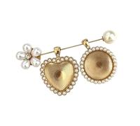 Pearl Brooch with Glass Insert for Photo Display Kirsite Material Wedding Gift Accessories Elegant Pearl Jewelry