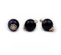 Pearl Buttons, 10/20PCS 10MM Imitation Stone Small Round Ball Pearl Buttons for Cloth Resin Shank Button(9# Black Gray,10MM 20PCS)
