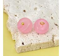 Pearl Buttons, 100pcs 10mm Mint Color Small Round Ball Pearl Buttons Pear for Cloth Crafting Resin Shank Button(Pink)