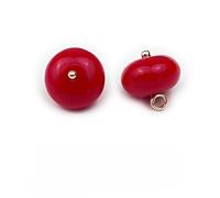 Pearl Buttons, 100pcs 12mm Black Flat Small Round Ball Pearl Buttons Half Round Pear for Cloth Crafting Button(4# Red)