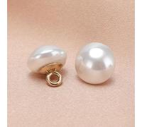 Pearl Buttons, 10PCS 10/12MM Small Square/Round Ball Pearl Buttons for Cloth Crafting Resin Shank Button