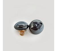 Pearl Buttons, 10PCS 10MM Rose Red Small Round Ball Pearl Buttons for Cloth Crafting Resin Shank Button(Black)