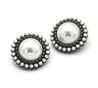 Pearl Buttons, 10pcs 18/23/25mm Round Pearl Jewelry Gold Metal Shank Buttons for Jacket DIY Crafts Sewing Accessories(Black Pearl,25mm 10pcs)