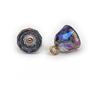 Pearl Buttons, 20pcs 10 * 10mm Small Round Ball Pearl Buttons Half Round Pear for Cloth Crafting Resin Shank Button(Purple)