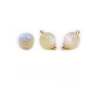 Pearl Buttons, 20pcs 10/12MM Color Matching Small Round Ball Pearl Buttons Half Round Pearl(Yellow Blue,10mm 20pcs)