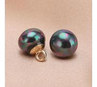 Pearl Buttons, 20PCS 10/12MM Small Square/Round Ball Pearl Buttons for Cloth Crafting Resin Shank Button(Five Colors,Round 10MM/20pcs)
