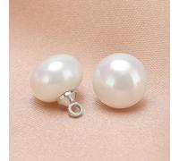 Pearl Buttons, 20PCS 10/12MM Small Square/Round Ball Pearl Buttons for Cloth Crafting Resin Shank Button(White,Round 10MM/20pcs)