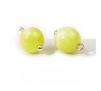 Pearl Buttons, 20pcs 10mm Gradient Color Small Round Ball Pearl Buttons for Cloth Resin Shank Button(4# Green)