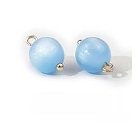 Pearl Buttons, 20pcs 10mm Gradient Color Small Round Ball Pearl Buttons for Cloth Resin Shank Button(14#Light Blue)