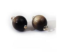 Pearl Buttons, 20pcs 10mm Gradient Color Small Round Ball Pearl Buttons for Cloth Resin Shank Button(18# Brown)