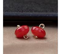 Pearl Buttons, 20pcs 10mm Light Green Small Round Ball Pearl Buttons for Cloth Crafting Resin Shank Button(Red)