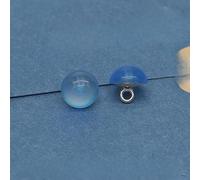 Pearl Buttons, 20PCS 10MM Orange Small Round Ball Pearl Buttons Half Round Pear for Cloth Crafting Resin Shank Button(Blue)