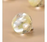 Pearl Buttons, 20pcs 10mm Petals Inside Small Round Ball Pearl Buttons for Cloth Crafting Resin Shank Button(Light Yellow)