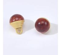 Pearl Buttons, 20pcs 10MM Water Drops Small Half Round Pear for Cloth Crafting Resin Shank Button(Coffee)