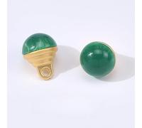 Pearl Buttons, 20pcs 10MM Water Drops Small Half Round Pear for Cloth Crafting Resin Shank Button(Deep Green)