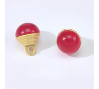 Pearl Buttons, 20pcs 10MM Water Drops Small Half Round Pear for Cloth Crafting Resin Shank Button(Red)