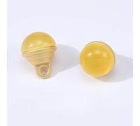 Pearl Buttons, 20pcs 10MM Water Drops Small Half Round Pear for Cloth Crafting Resin Shank Button(Yellow)