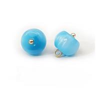 Pearl Buttons, 20PCS 11MM Sky Blue Small Round Ball Pearl Buttons for Cloth Crafting Resin Shank Button(Sky Blue)