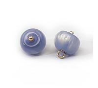 Pearl Buttons, 20PCS 11MM Sky Blue Small Round Ball Pearl Buttons for Cloth Crafting Resin Shank Button(Light Gray)