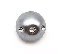 Pearl Buttons, 20pcs 12 mm Gold Small Round Ball Pearl Buttons for Cloth Crafting Resin Shank Button(Grey)