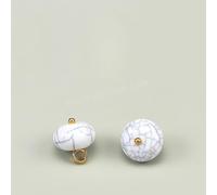 Pearl Buttons, 20pcs 12MM Lake Blue Small Round Ball Pearl Buttons for Cloth Crafting Resin Shank Button(White)