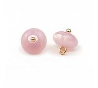 Pearl Buttons, 30pcs 10 * 6mm Purple/Green Small Round Ball Pearl Buttons for Cloth Crafting Resin Shank Button(Pink)