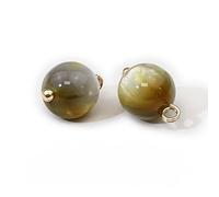 Pearl Buttons, 30pcs 10mm Green/Blue Small Round Ball Pearl Buttons for Cloth Crafting Resin Shank Button(Grey)