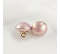 Pearl Buttons, 50PCS 10MM Rose Red Small Round Ball Half Pear for Cloth Crafting Button(Pink Purple)