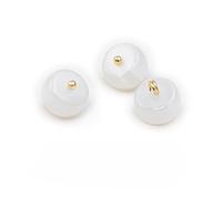 Pearl Buttons, 60 pcs 10MM Blue 10MM Small Round Ball Pearl Buttons for Cloth Crafting Resin Shank Button(1# White)