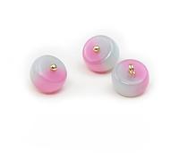 Pearl Buttons, 60 pcs 10MM Blue 10MM Small Round Ball Pearl Buttons for Cloth Crafting Resin Shank Button(6# Pink+Gray)