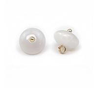Pearl Buttons, 60pcs 10 * 6mm Purple/Green Small Round Ball Pearl Buttons Half Round Pear for Cloth Crafting Button(White)