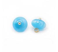 Pearl Buttons, 60pcs 10 * 6mm Purple/Green Small Round Ball Pearl Buttons Half Round Pear for Cloth Crafting Button(Blue)