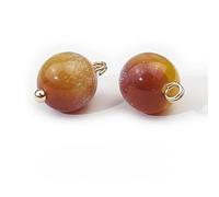 Pearl Buttons Pearl Buttons, 50 pcs 10mm Lake Green Small Round Ball for Cloth Crafting Resin Shank Button(Deep Orange)