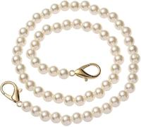 Pearl Chain Purse Strap, Handbag Handles DIY Purse Replacement Long Beaded Chain Pearl Strap(50cm)