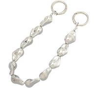 Pearl Chain Purse Strap, Irregular Pearl Beaded for Handbag Belt Strap DIY Replacement(Silver)