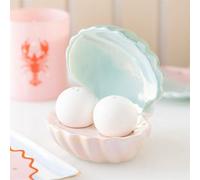 Pearl Clam Shell Salt & Pepper Shakers - Ocean-Inspired Kitchen Decor