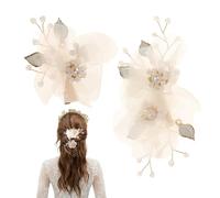 Pearl Clips - Fancy Hair Clips for Women Elegant - Vintage Cute Design with Classic Beads for Teen Bridesmaid Formal Wedding Bridal Beach Girl