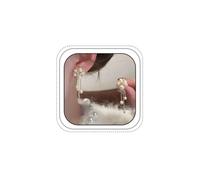 Pearl Cluster Earrings for Women,Small White Pearl Stud Earrings,Aesthetic Rhinestone Bead Stud Earrings Wedding Jewelry, L, Alloy Steel, No Gemstone