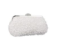 Pearl Clutch Bag Elegant Pearl-Encrusted Banquet Clutch Versatile Ladies' Evening Bag That Complements All Your Dressy Occasion Outfits Wedding(White)
