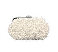 Pearl Clutch Bag Elegant Pearl-Encrusted Banquet Clutch Versatile Ladies' Evening Bag That Complements All Your Dressy Occasion Outfits Wedding(Creamy-white)