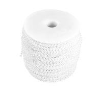 Pearl Cord 3mm, 50M/Roll Necklaces Beads 3mm Artificial Pearls Chain Fishing Line Beads String Wedding Clothing Decoration Centerpieces, for Home Party Wedding (White)