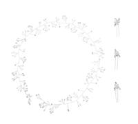 Pearl Crystal Bridal Hairband Set with Three Hairpins for Weddings | Alloy Wave Pattern, Silver Finish, Flexible Shaping, for Loose Waves, Updos and Formal Event Styling
