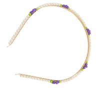 Pearl Daisy Headband for Women, Elegant Hair Accessory for Daily Wear | Imitation Pearl and Rice Bead Design, Iron Structure, Gently Holds Medium-length Straight Hair, Chic Styling for Themed